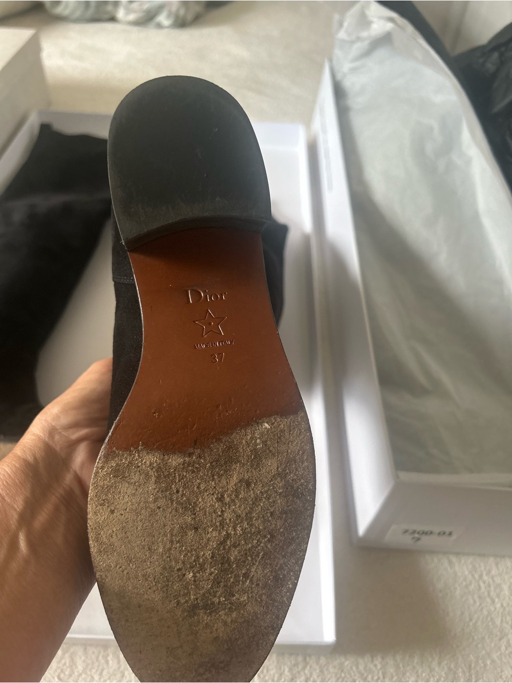Dior black suede boots - Picture 4 of 5